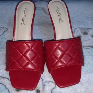 Beautiful red Anne Michelle heels. Never worn. Size 71/2.